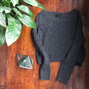 Cozy Grey Crop Sweater